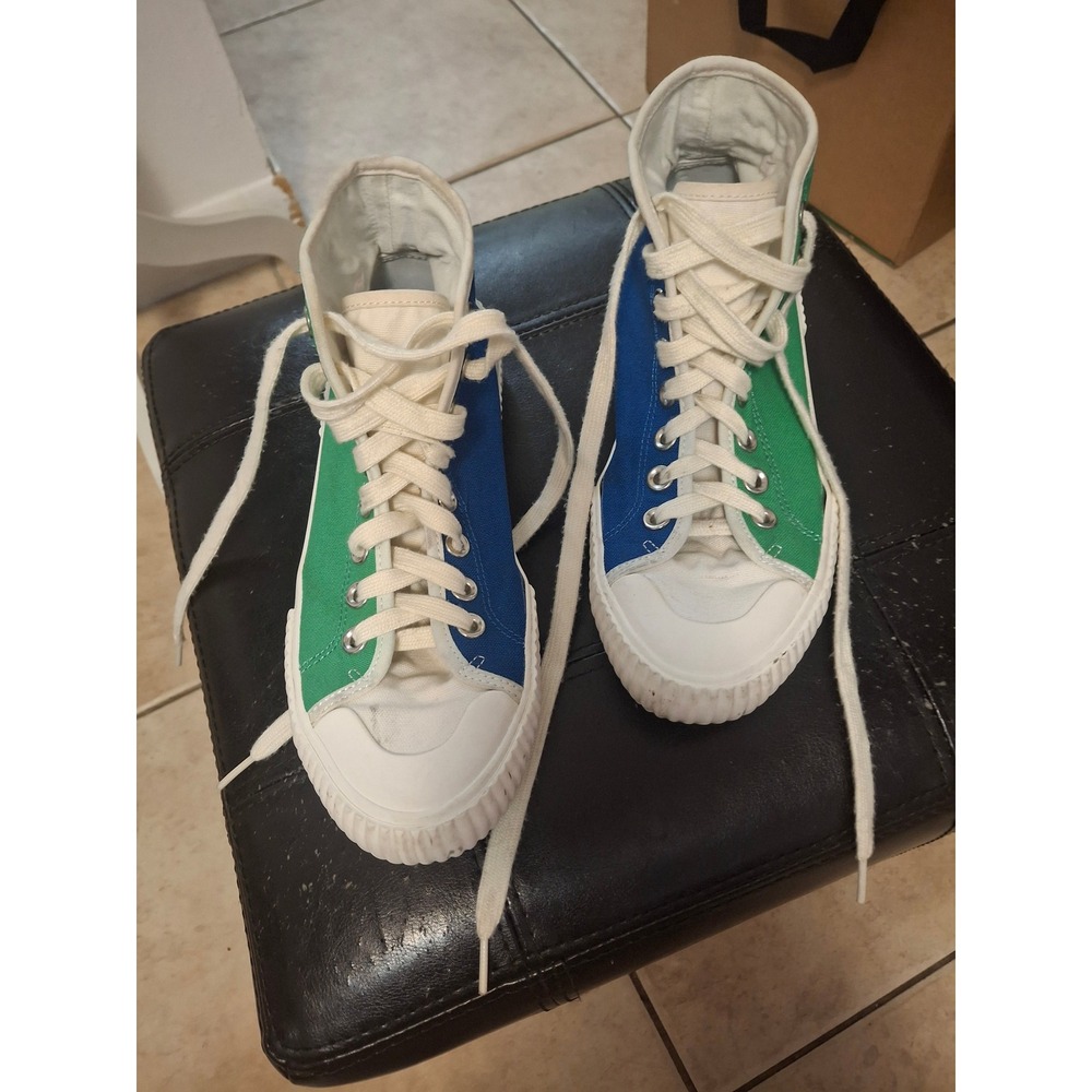 Paul Smith Colorblock Canvas High Top Sneakers Green Blue EU 40 W1S KIB13 JCVS31